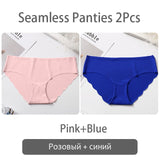 FINETOO Seamless Panty Set Underwear Female Comfort Intimates 2Pcs/lot Fashion Female Low-Rise Briefs 8 Colors Ladies Lingerie