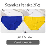 FINETOO Seamless Panty Set Underwear Female Comfort Intimates 2Pcs/lot Fashion Female Low-Rise Briefs 8 Colors Ladies Lingerie