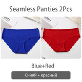 FINETOO Seamless Panty Set Underwear Female Comfort Intimates 2Pcs/lot Fashion Female Low-Rise Briefs 8 Colors Ladies Lingerie