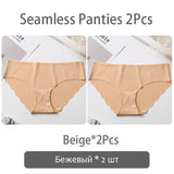 FINETOO Seamless Panty Set Underwear Female Comfort Intimates 2Pcs/lot Fashion Female Low-Rise Briefs 8 Colors Ladies Lingerie