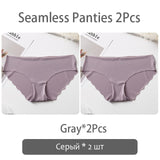 FINETOO Seamless Panty Set Underwear Female Comfort Intimates 2Pcs/lot Fashion Female Low-Rise Briefs 8 Colors Ladies Lingerie