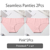FINETOO Seamless Panty Set Underwear Female Comfort Intimates 2Pcs/lot Fashion Female Low-Rise Briefs 8 Colors Ladies Lingerie