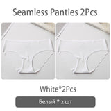 FINETOO Seamless Panty Set Underwear Female Comfort Intimates 2Pcs/lot Fashion Female Low-Rise Briefs 8 Colors Ladies Lingerie