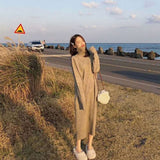 BGTEEVER Vintage Loose Turtleneck Long Sweater Dress Women  Full Sleeve Warm Pullover Knitted Female Dress 2020 Winter Vestidos