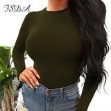 FSDA Long Sleeve Black Bodysuit O Neck Casual Spring Winter White Body Top Sexy Women 2020 Bodysuits Streetwear