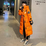 Vielleicht 2020 Hooded Ladies Coat X-Long Parkas Oversize Winter Jacket Women Glossy Winter Thick Down Cotton Jacket Women Coat