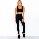 Khaki Sports Set 2 Piece Set Women Yoga Sets High Waist Sports Leggings Sports Bra Gym Clothing Workout Set Sport Suit Women