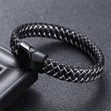 Wholesale Price Classic Genuine Leather Bracelet For Men Hand Charm Jewelry Multilayer male bracelet Handmade Gift For Cool Boys