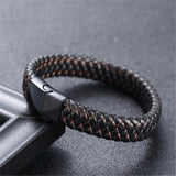 Wholesale Price Classic Genuine Leather Bracelet For Men Hand Charm Jewelry Multilayer male bracelet Handmade Gift For Cool Boys