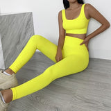 Woman Sportwear Yoga set Seamless Gym Set Crop Top Bra Pad Elastic high waist yoga pant Yoga Outfit fitness set Gym Clothing