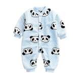 Autumn & Winter Newborn Baby Clothes Dinosaur Print Baby Boy Romper Warm Infant Baby Boy Girl Soft Fleece Jumpsuit Pajamas