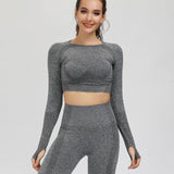Sportswear Sport Top Fitness Sports Gym Top Vital Seamless Long Sleeve Crop Yoga Top Sports T-shirt Workout Tops For Women