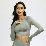Sportswear Sport Top Fitness Sports Gym Top Vital Seamless Long Sleeve Crop Yoga Top Sports T-shirt Workout Tops For Women