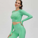 Sportswear Sport Top Fitness Sports Gym Top Vital Seamless Long Sleeve Crop Yoga Top Sports T-shirt Workout Tops For Women