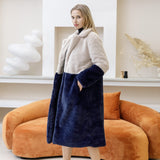 Winter Women High Quality Faux Rabbit Fur Coat Luxury Long Fur Coat Loose Lapel OverCoat Thick Warm Plus Size Female Plush Coats