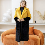 Winter Women High Quality Faux Rabbit Fur Coat Luxury Long Fur Coat Loose Lapel OverCoat Thick Warm Plus Size Female Plush Coats