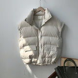 New Arrival 2020 Autumn Winter Women Vest Cotton-padded Short Waistcoat Plus Size Sleeveless Outwear Female Casual Parka Mujer