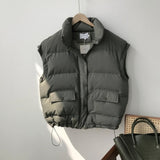 New Arrival 2020 Autumn Winter Women Vest Cotton-padded Short Waistcoat Plus Size Sleeveless Outwear Female Casual Parka Mujer