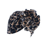 Newborn Infant Baby Girl Boy Mom Turban Hat Bows Flower Head Wrap Leopard India Hat Cotton Cap Parent-child Suit Beanie