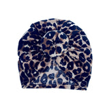 Newborn Infant Baby Girl Boy Mom Turban Hat Bows Flower Head Wrap Leopard India Hat Cotton Cap Parent-child Suit Beanie
