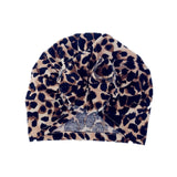 Newborn Infant Baby Girl Boy Mom Turban Hat Bows Flower Head Wrap Leopard India Hat Cotton Cap Parent-child Suit Beanie