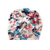 Newborn Infant Baby Girl Boy Mom Turban Hat Bows Flower Head Wrap Leopard India Hat Cotton Cap Parent-child Suit Beanie