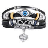 IF ME Vintage Leaf Feather Multilayer Leather Bracelet Men Fashion Braided Handmade Star Rope Wrap Bracelets & Bangles Male Gift