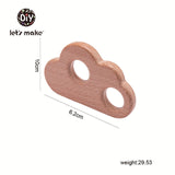 Let's Make 1PC Baby Teether Animal Wood Rings Unicorn Camera Hedgehog Food Grade Wooden Teether Nursing Pendant Teething Toys