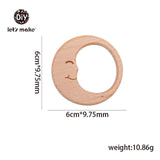 Let's Make 1PC Baby Teether Animal Wood Rings Unicorn Camera Hedgehog Food Grade Wooden Teether Nursing Pendant Teething Toys