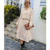 Jessie Vinson Dots Print White Summer Dress Women Short Sleeve Tunic Midi Dress Casual  Boho Beach Dress Vestidos 2020 ZA Dress