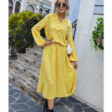 Jessie Vinson Dots Print White Summer Dress Women Short Sleeve Tunic Midi Dress Casual  Boho Beach Dress Vestidos 2020 ZA Dress
