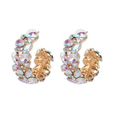 JUJIA za Fashion Boho Crystal Earrings For Women New Rhinestone Statement Pearl Drop Earrings Bijoux Wholesale