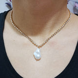 KMVEXO Fashion 2 Layers Pearls Geometric Pendants Necklaces For Women Gold Metal Snake Chain Necklace New Design Jewelry Gift