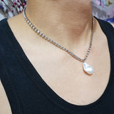 KMVEXO Fashion 2 Layers Pearls Geometric Pendants Necklaces For Women Gold Metal Snake Chain Necklace New Design Jewelry Gift