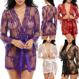 Meihuida Sexy Women Lingerie Lace Ruffles Robe See-through Babydoll Underwear Sleepwear Night Dress Erotic Sex Clothes