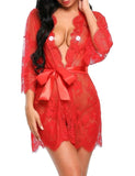 Meihuida Sexy Women Lingerie Lace Ruffles Robe See-through Babydoll Underwear Sleepwear Night Dress Erotic Sex Clothes