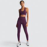 Seamless Women Yoga Sets 2peice Vest +Leggings Pants Fitness Suit Running Clothes Gym Wear Top Sportswear Tights Tracksuit,ZF221