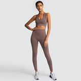 Seamless Women Yoga Sets 2peice Vest +Leggings Pants Fitness Suit Running Clothes Gym Wear Top Sportswear Tights Tracksuit,ZF221