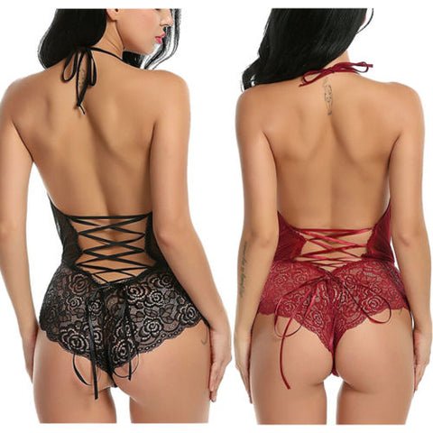 Women Sexy  Nightwear Underwear G String Lace Sling Sleepwear Teddies Bodysuits plus size