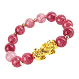 Unisex Obsidian Stone Beads Bracelets Chinese FengShui Pixiu Color Changing Wristband Wealth Good Luck Bracelet Men Women Chain