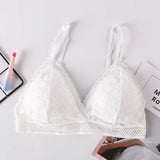 Gumprun French Style Bralette Seamless Deep V Lace Bras for Women Wireless Push Up Bra Thin Soft Underwear Sexy Lingerie