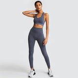 Women's Seamless Yoga Suit Sportswear Fitness Suit Sports Bra Leggings 2 Piece Sets Gym Clothes Costume For Yoga Female 2020 Hot