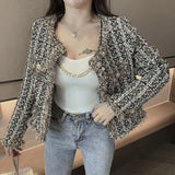 Women Overcoat Beaded Geometric 2020 Autumn Winter Long Sleeves V-Neck Vintage Ladies Outwear Overcoats  Retro Chic Female Coats