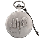 Retro Black/Gray HP Design Snitch Ball Quartz Pocket Watch Necklace Chain harried Pendant Pocket Watch Clock Gifts for Men Women