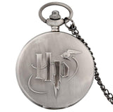 Retro Black/Gray HP Design Snitch Ball Quartz Pocket Watch Necklace Chain harried Pendant Pocket Watch Clock Gifts for Men Women