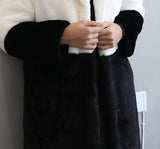 Winter Women High Quality Faux Rabbit Fur Coat Luxury Long Fur Coat Loose Lapel OverCoat Thick Warm Plus Size Female Plush Coats