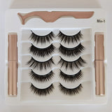 New 5 Pairs maquillaje False Eyelashes & Tweezer Set maquiagem natural lashes makeup faux cils double liquid eyelash eyeliner
