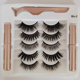 New 5 Pairs maquillaje False Eyelashes & Tweezer Set maquiagem natural lashes makeup faux cils double liquid eyelash eyeliner