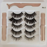 New 5 Pairs maquillaje False Eyelashes & Tweezer Set maquiagem natural lashes makeup faux cils double liquid eyelash eyeliner