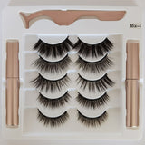 New 5 Pairs maquillaje False Eyelashes & Tweezer Set maquiagem natural lashes makeup faux cils double liquid eyelash eyeliner